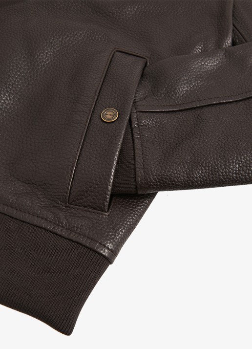 Reiss Cast bomberjack van leer - detail 6 bruin