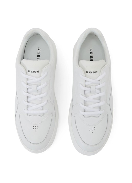Reiss Cast sneaker van leer - detail 3 wit