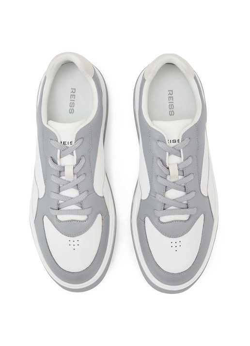 Reiss Cast sneaker van leer - detail grijs