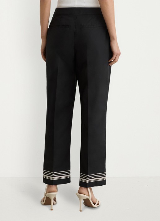 Reiss Cat high waist wide fit pantalon van katoen - achterkant 3 zwart