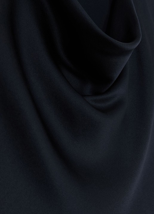 Reiss Cate top van zijde met watervalhals - detail 2 donkerblauw