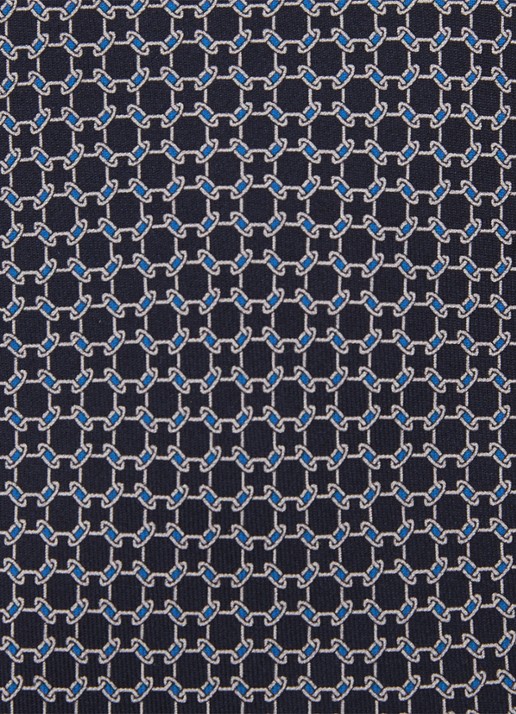 Reiss Catena stropdas van zijde met print - detail 4 donkerblauw