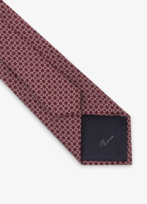 Reiss Catena stropdas van zijde met print - detail 2 bordeauxrood