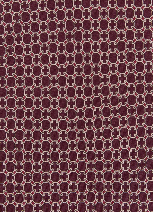 Reiss Catena stropdas van zijde met print - detail 3 bordeauxrood
