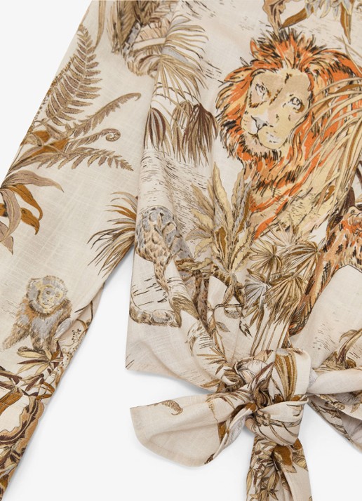 Reiss Cece blouse met strikdetail - detail 6 orange