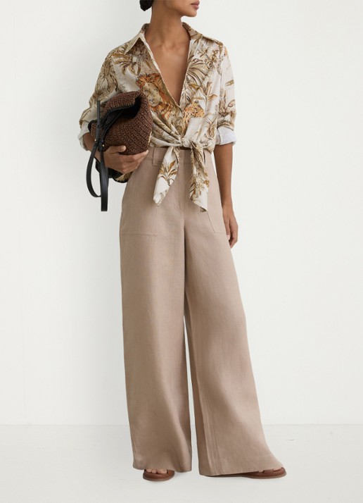 Reiss Cece blouse met strikdetail - voorkant 2 orange