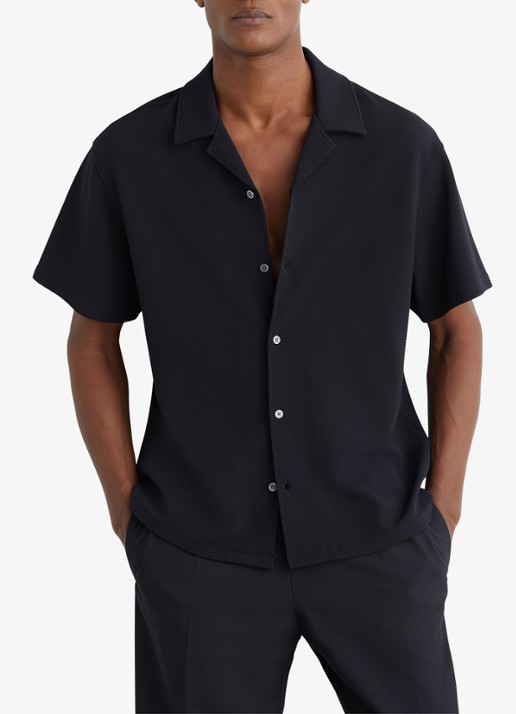 Reiss CEDRIC Textured Cuban-Collar Shirt