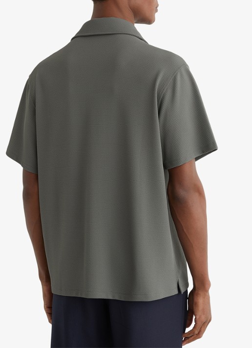 Reiss CEDRIC Textured Cuban-Collar Shirt - achterkant 6 groen