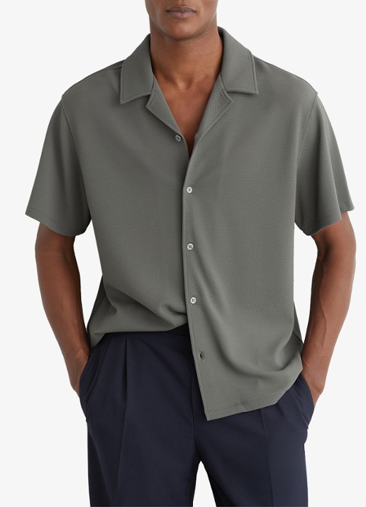 Reiss CEDRIC Textured Cuban-Collar Shirt