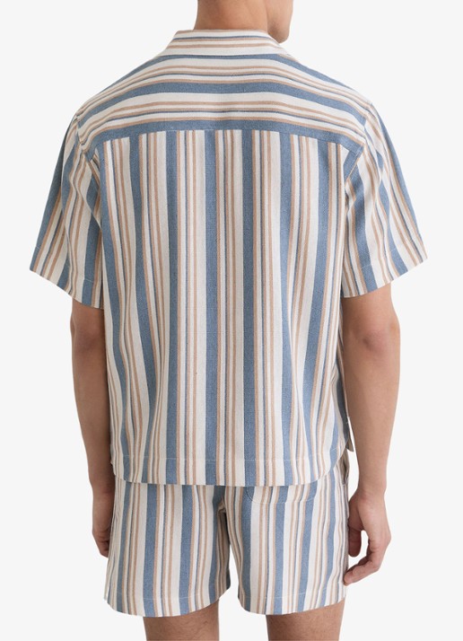 Reiss Celeste regular fit overhemd met streepprint - achterkant blue/ecru