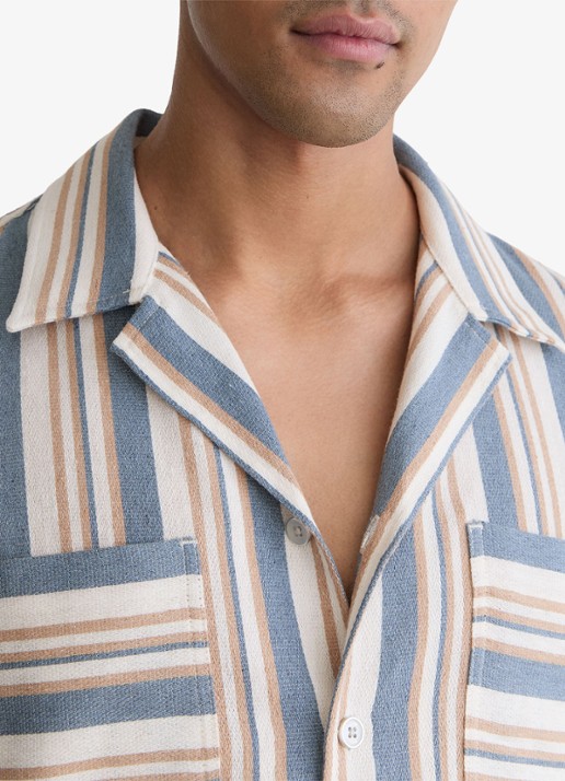 Reiss Celeste regular fit overhemd met streepprint - detail 4 blue/ecru