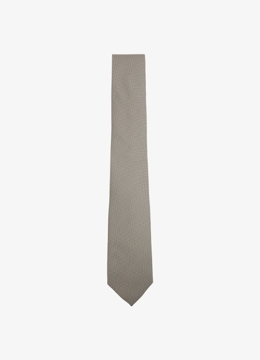 Reiss Ceremony stropdas in zijdeblend met microdessin - voorkant 3 beige