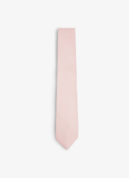 Reiss Ceremony stropdas in zijdeblend met microdessin - voorkant lichtroze