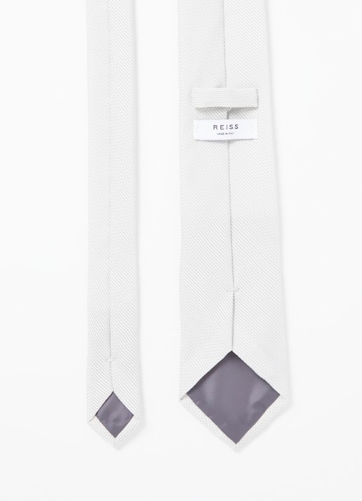 Reiss Ceremony stropdas in zijdeblend - detail zilver