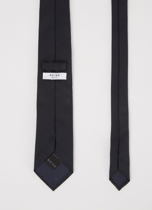 Reiss Ceremony stropdas van zijde  - detail 3 navy / blauw