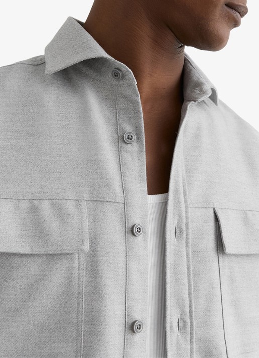 Reiss Chamber overhemd met borstzak - detail 4 lichtgrijs