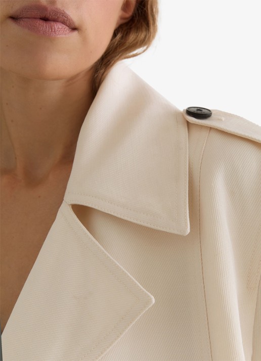 Reiss Charli Double-breasted trenchcoat in linnenblend - detail 5 wit