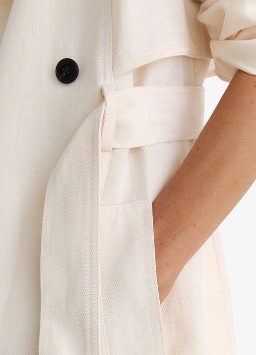 Reiss Charli Double-breasted trenchcoat in linnenblend - detail 8 wit