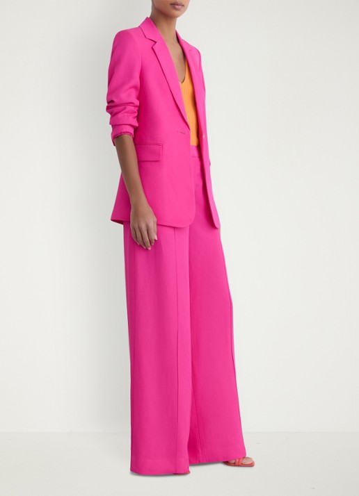 Reiss Charli regular fit blazer in linnenblend - detail 4 oudroze