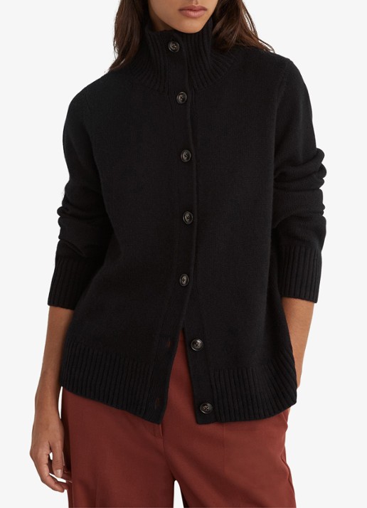 Reiss Charly grofgebreid vest met col