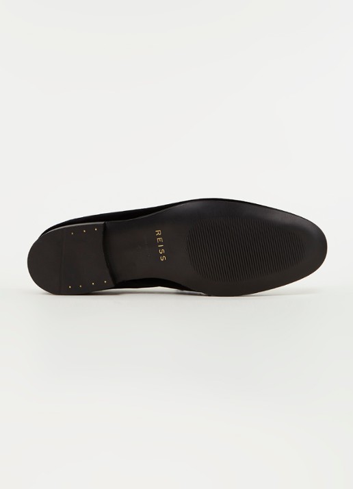 Reiss Chase loafer van fluweel - detail 3 zwart