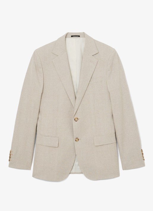Reiss Cheltenham regular fit colbert in linnenblend - voorkant 6 bruin