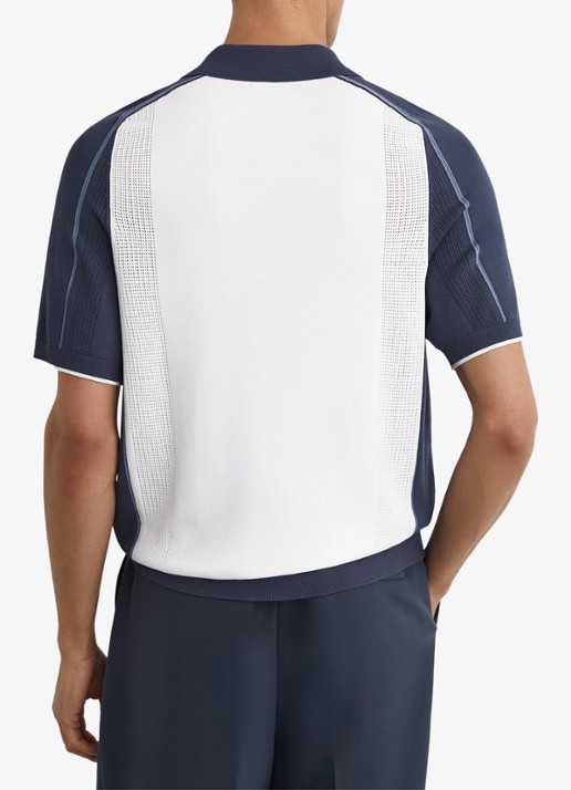 Reiss Claremont polo met structuur - achterkant wit