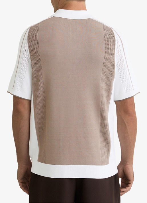 Reiss Claremont polo met structuur - achterkant 2 camel