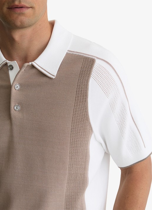 Reiss Claremont polo met structuur - detail 4 camel