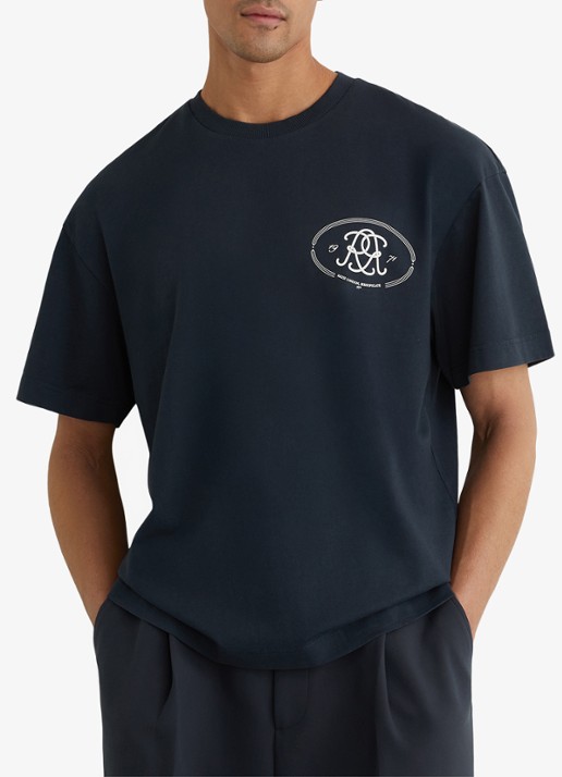 Reiss CLEMENT Monogram-Print Pigment-Dyed Relaxed T-Shirt