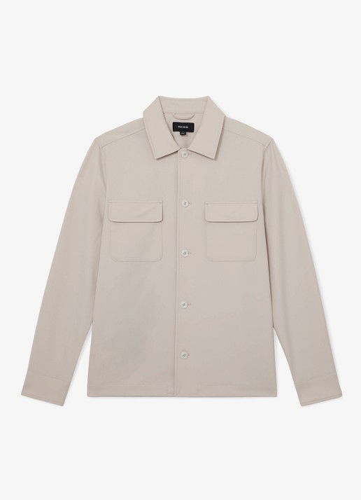 Reiss Cleric regular fit overhemd met borstzakken - voorkant stone / beige