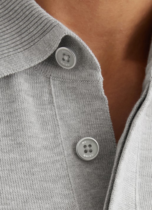 Reiss Clinton regular fit polo met borstzak - detail 6 grijsmele