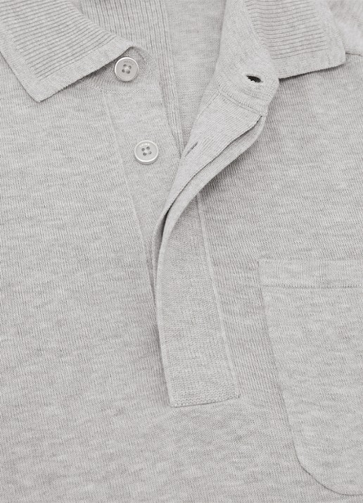 Reiss Clinton regular fit polo met borstzak - detail 7 grijsmele
