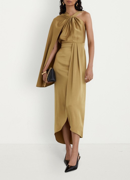 Reiss Clodagh midi jurk met gedrapeerd detail