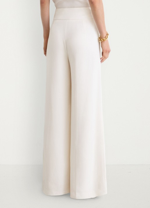 Reiss Clover high waist wide fit pantalon met steekzakken - achterkant 3 wit