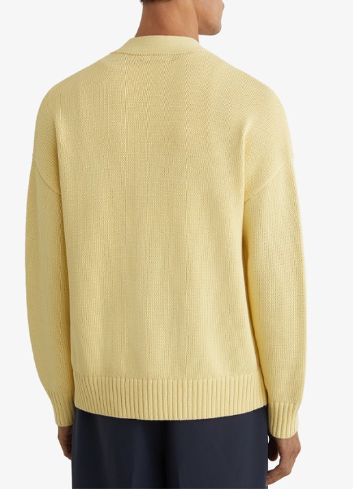 Reiss Coates grofgebreid vest met borduring - achterkant 7 geel