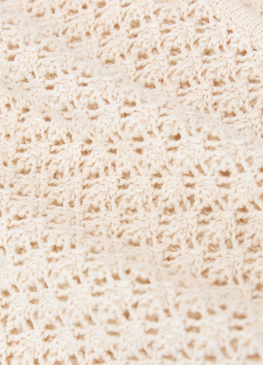 Reiss Colette grofgebreide top van linnen - detail 3 creme