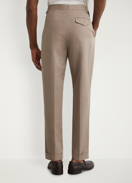 Reiss Com tapered fit pantalon in linnenblend - achterkant 7 beige