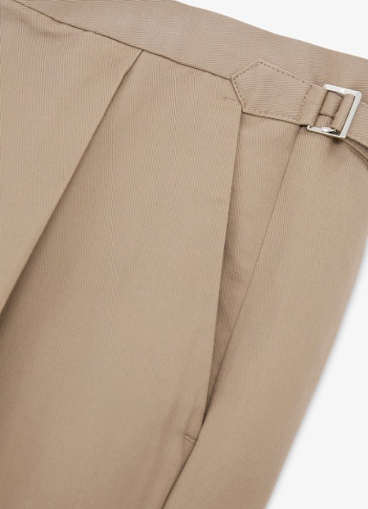Reiss Com tapered fit pantalon in linnenblend - detail 4 beige
