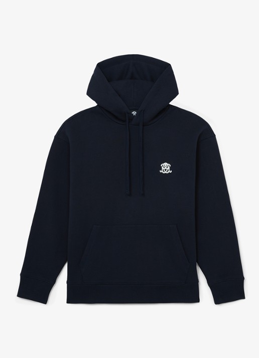 Reiss Conlin hoodie met borduring - voorkant 5 donkerblauw
