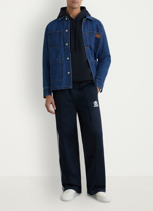Reiss Conlin hoodie met borduring - voorkant 6 donkerblauw