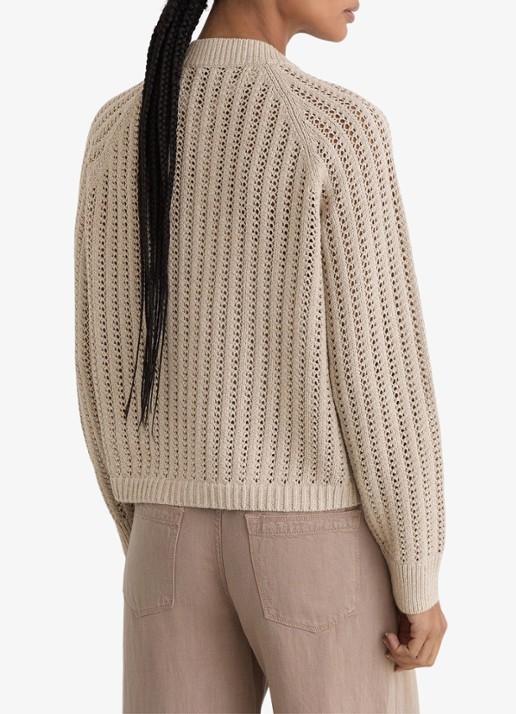 Reiss Constance opengebreid vest in linnenblend - achterkant 7 neutral / beige