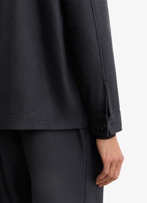 Reiss Cooper overshirt  met borstzak - detail 5 donkerblauw