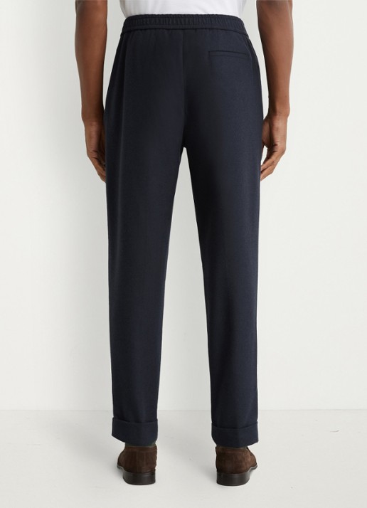 Reiss Cooper pantalon in wolblend met paspelzakken  - achterkant 4 donkerblauw