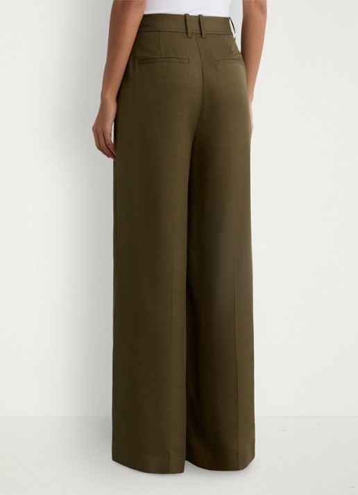 Reiss Cora high waist wide fit pantalon met steekzakken - achterkant 6 khaki