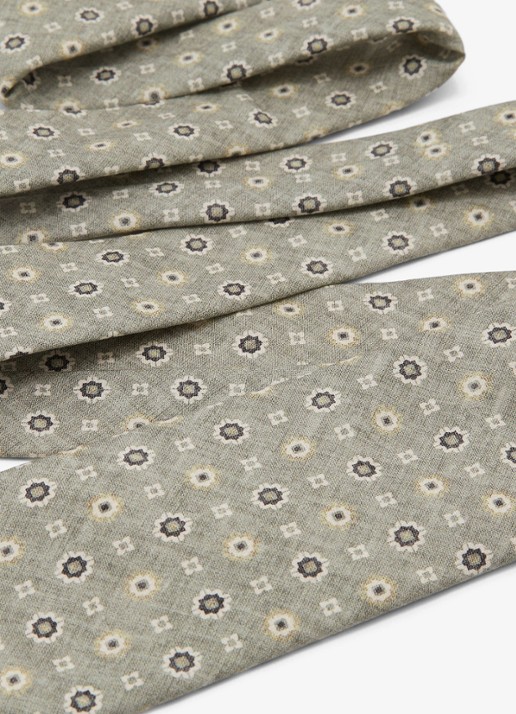 Reiss Cosimo stropdas van zijde met print - detail 3 lindegroen