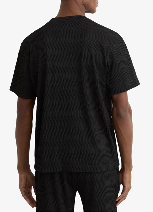 Reiss Cox T-shirt met structuur - achterkant black / zwart