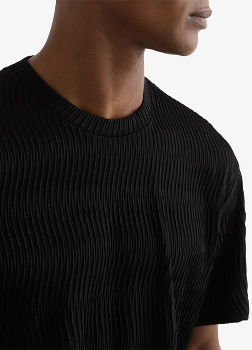 Reiss Cox T-shirt met structuur - detail 5 black / zwart