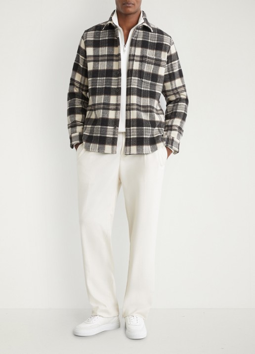 Reiss Crosby overshirt in wolblend - voorkant 3 grijs