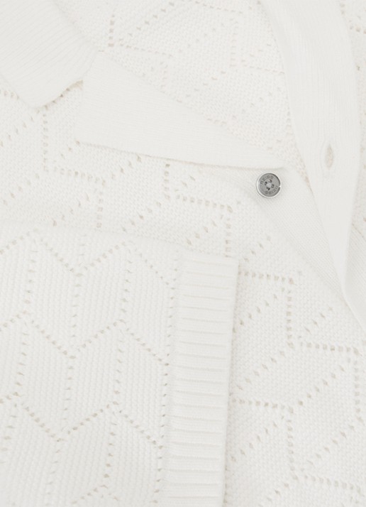 Reiss Dalkeith fijngebreide trui met polokraag - detail 6 white / wit